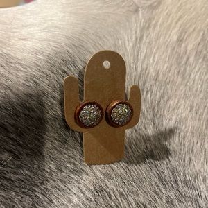 Champagne faux druzy earrings